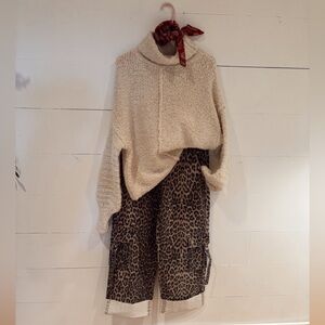 SOLD // Wide Leg Leopard Jeans